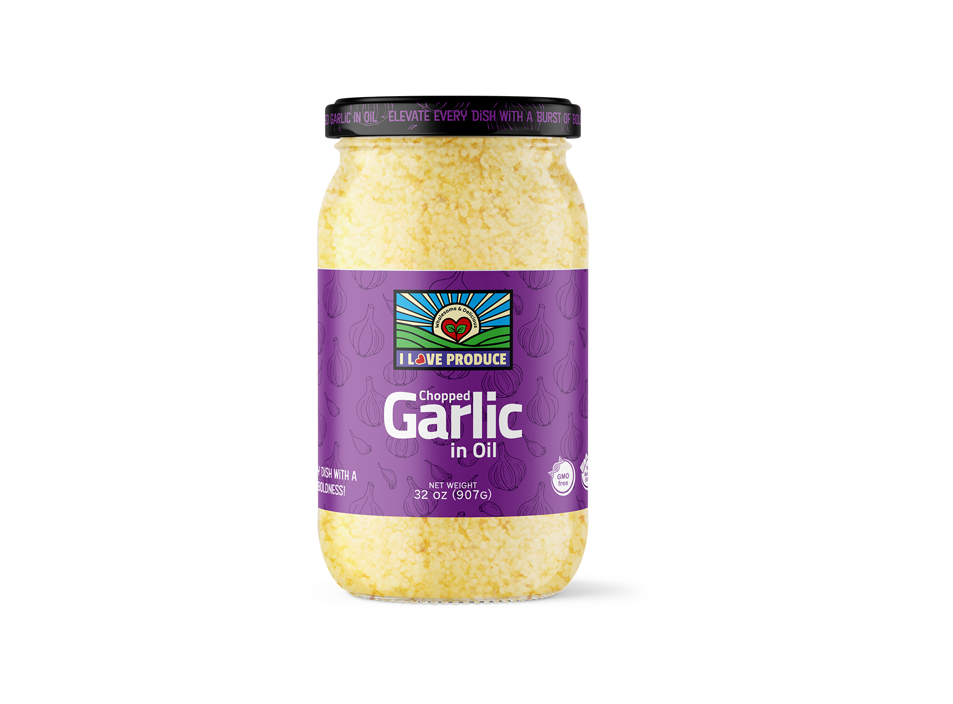 Chopped Garlic in Oil Jar